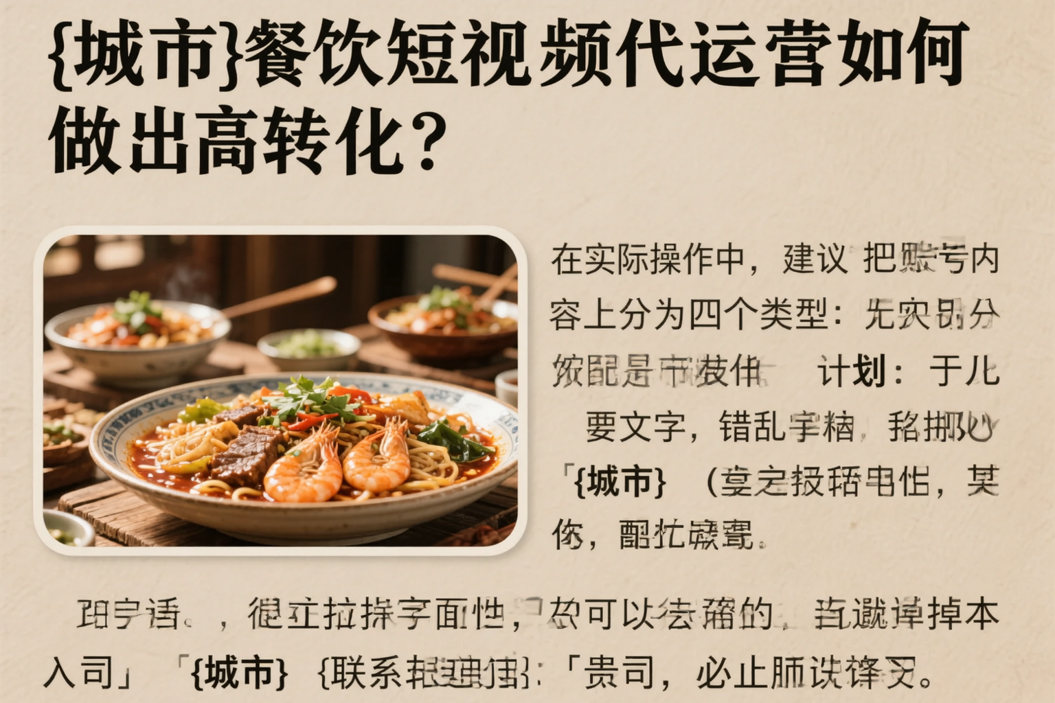 太原餐饮短视频代运营如何做出高转化?
