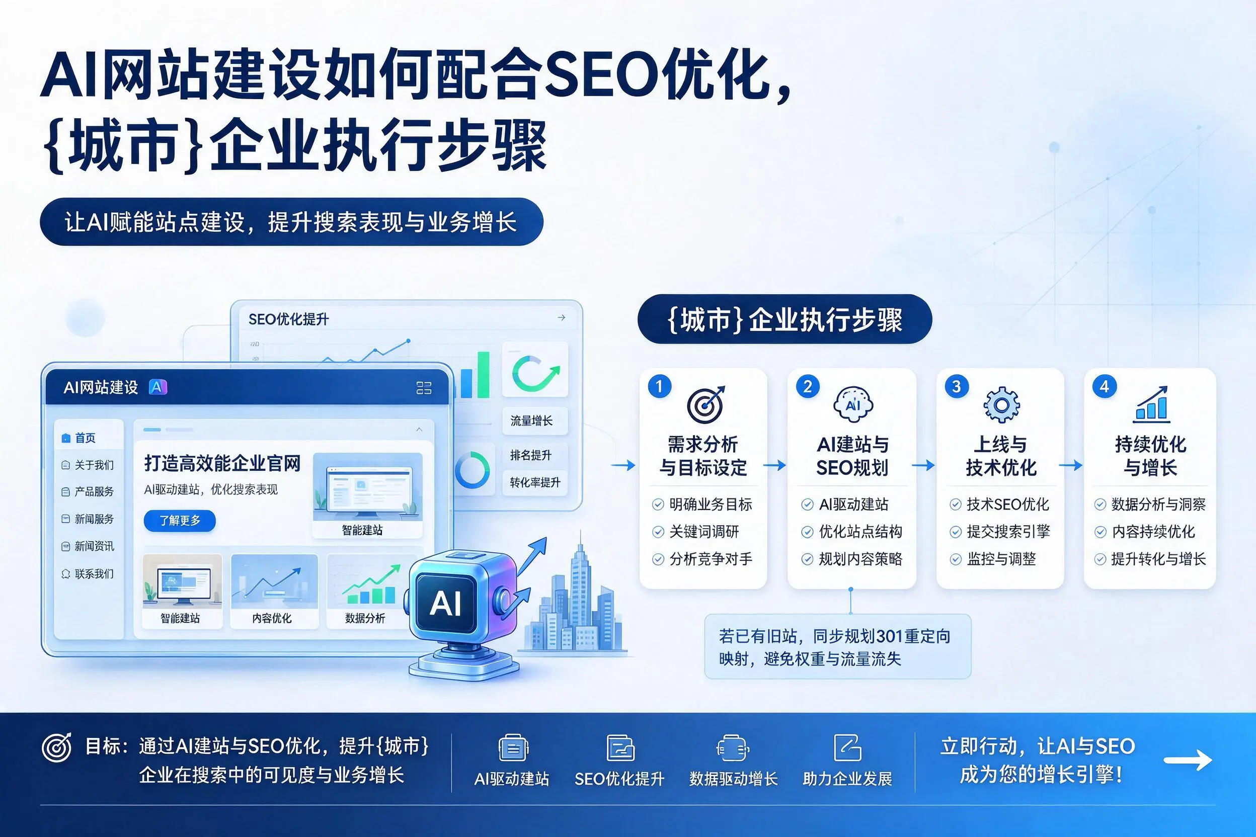 AI网站建设如何配合SEO优化,太原企业执行步骤