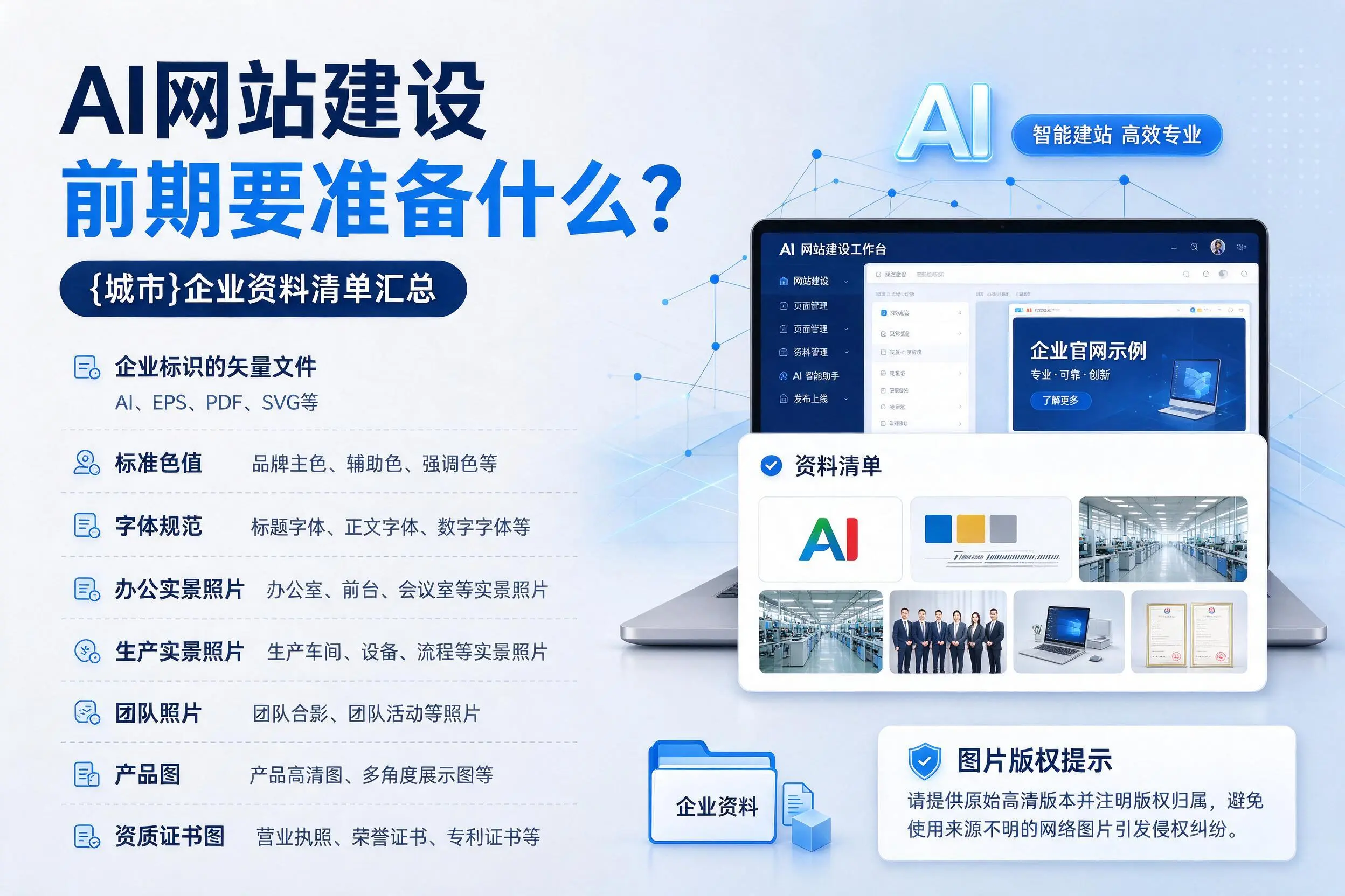 AI网站建设前期要准备什么?太原企业资料清单汇总