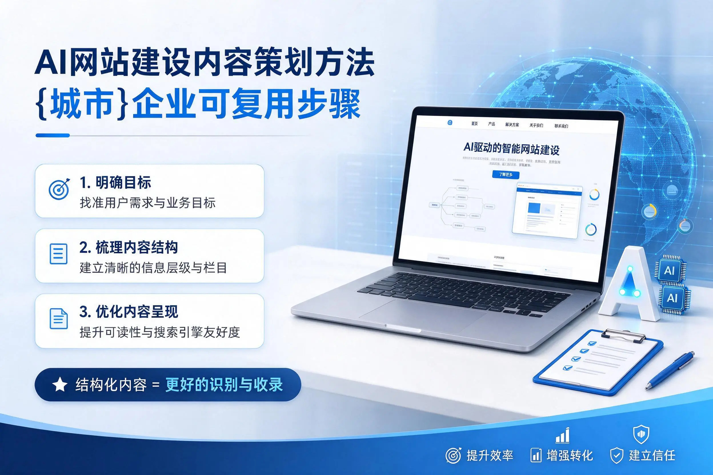 AI网站建设内容策划方法，太原企业可复用步骤